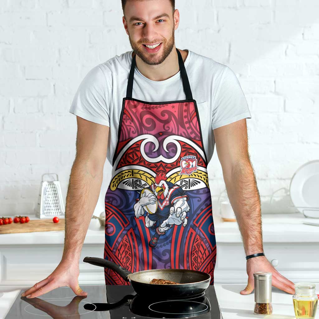 Sydney Roosters Rugby Apron Polynesian Tribal Rooster Warrior Red Blue Pattern