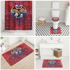 Sydney Roosters Rugby Bathroom Set Polynesian Tribal Rooster Warrior Red Blue Pattern