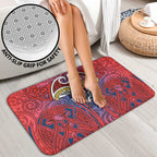 Sydney Roosters Rugby Bathroom Set Polynesian Tribal Rooster Warrior Red Blue Pattern