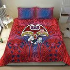 Sydney Roosters Rugby Bedding Set Polynesian Tribal Rooster Warrior Red Blue Pattern