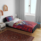 Sydney Roosters Rugby Bedding Set Polynesian Tribal Rooster Warrior Red Blue Pattern