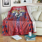 Sydney Roosters Rugby Blanket Polynesian Tribal Rooster Warrior Red Blue Pattern