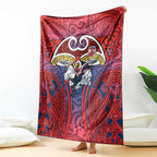 Sydney Roosters Rugby Blanket Polynesian Tribal Rooster Warrior Red Blue Pattern