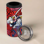 Sydney Roosters Rugby 4 in 1 Can Cooler Tumbler Polynesian Tribal Rooster Warrior Red Blue Pattern