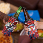 Sydney Roosters Rugby 4 in 1 Can Cooler Tumbler Polynesian Tribal Rooster Warrior Red Blue Pattern