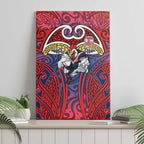 Sydney Roosters Rugby Canvas Wall Art Polynesian Tribal Rooster Warrior Red Blue Pattern