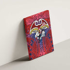 Sydney Roosters Rugby Canvas Wall Art Polynesian Tribal Rooster Warrior Red Blue Pattern