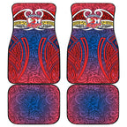 Sydney Roosters Rugby Car Mats Polynesian Tribal Rooster Warrior Red Blue Pattern