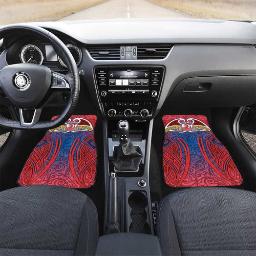 Sydney Roosters Rugby Car Mats Polynesian Tribal Rooster Warrior Red Blue Pattern