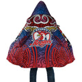 Sydney Roosters Rugby Cloak Polynesian Tribal Rooster Warrior Red Blue Pattern