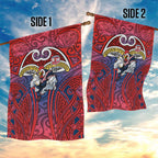 Sydney Roosters Rugby Garden Flag Polynesian Tribal Rooster Warrior Red Blue Pattern