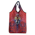 Sydney Roosters Rugby Grocery Bag Polynesian Tribal Rooster Warrior Red Blue Pattern