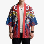 Sydney Roosters Rugby Kimono Polynesian Tribal Rooster Warrior Red Blue Pattern