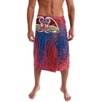 Sydney Roosters Rugby Lavalava Polynesian Tribal Rooster Warrior Red Blue Pattern