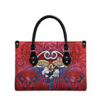 Sydney Roosters Rugby Leather Bag Polynesian Tribal Rooster Warrior Red Blue Pattern