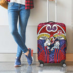 Sydney Roosters Rugby Luggage Cover Polynesian Tribal Rooster Warrior Red Blue Pattern