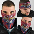 Sydney Roosters Rugby Neck Gaiter Polynesian Tribal Rooster Warrior Red Blue Pattern