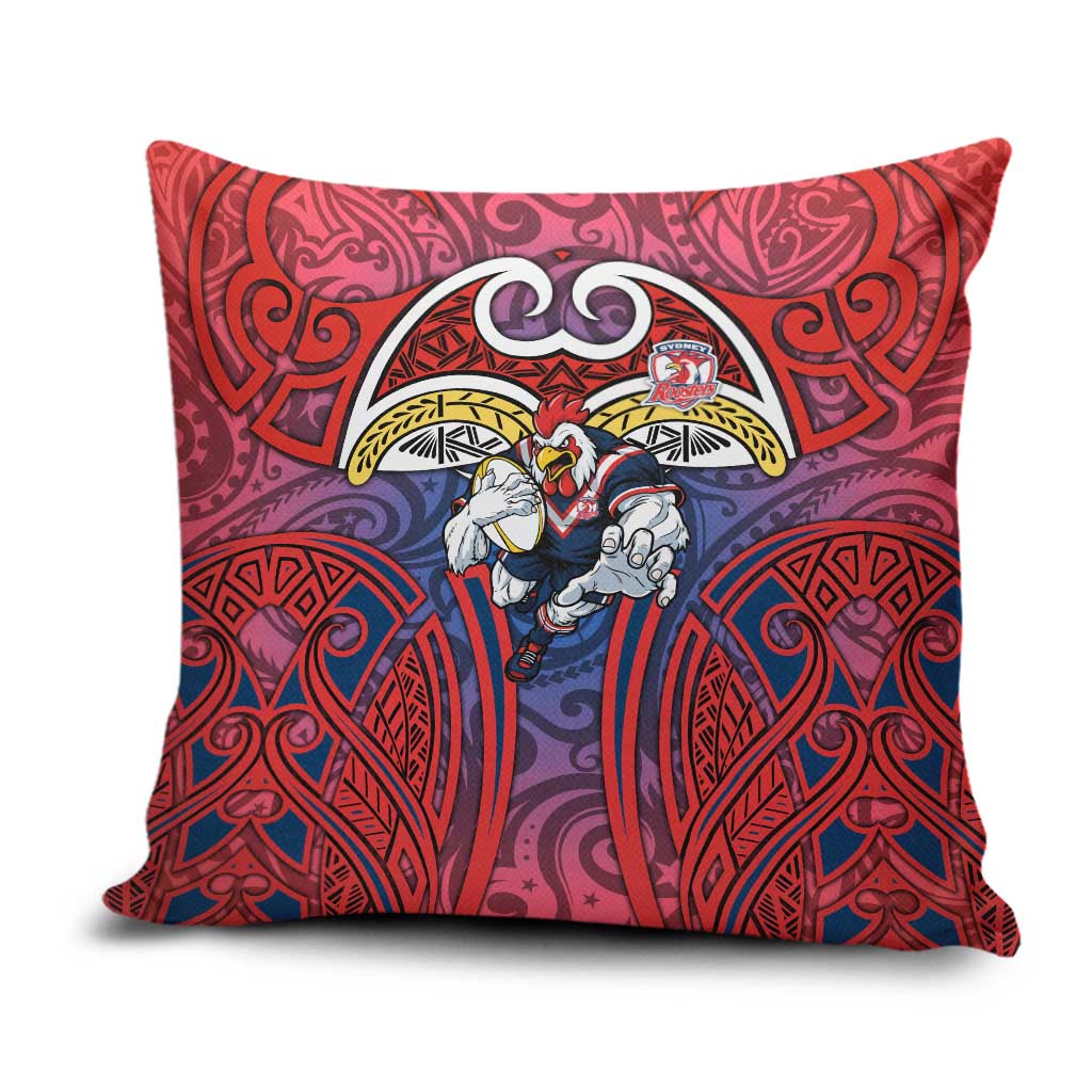 Sydney Roosters Rugby Pillow Cover Polynesian Tribal Rooster Warrior Red Blue Pattern