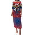 Sydney Roosters Rugby Puletasi Polynesian Tribal Rooster Warrior Red Blue Pattern