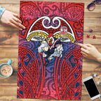 Sydney Roosters Rugby Puzzle Polynesian Tribal Rooster Warrior Red Blue Pattern