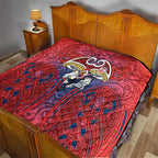 Sydney Roosters Rugby Quilt Polynesian Tribal Rooster Warrior Red Blue Pattern