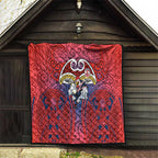 Sydney Roosters Rugby Quilt Polynesian Tribal Rooster Warrior Red Blue Pattern