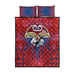 Sydney Roosters Rugby Quilt Bed Set Polynesian Tribal Rooster Warrior Red Blue Pattern