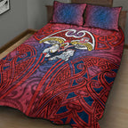 Sydney Roosters Rugby Quilt Bed Set Polynesian Tribal Rooster Warrior Red Blue Pattern