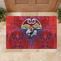 Sydney Roosters Rugby Rubber Doormat Polynesian Tribal Rooster Warrior Red Blue Pattern