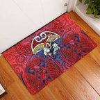 Sydney Roosters Rugby Rubber Doormat Polynesian Tribal Rooster Warrior Red Blue Pattern