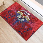 Sydney Roosters Rugby Rubber Doormat Polynesian Tribal Rooster Warrior Red Blue Pattern