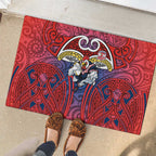 Sydney Roosters Rugby Rubber Doormat Polynesian Tribal Rooster Warrior Red Blue Pattern