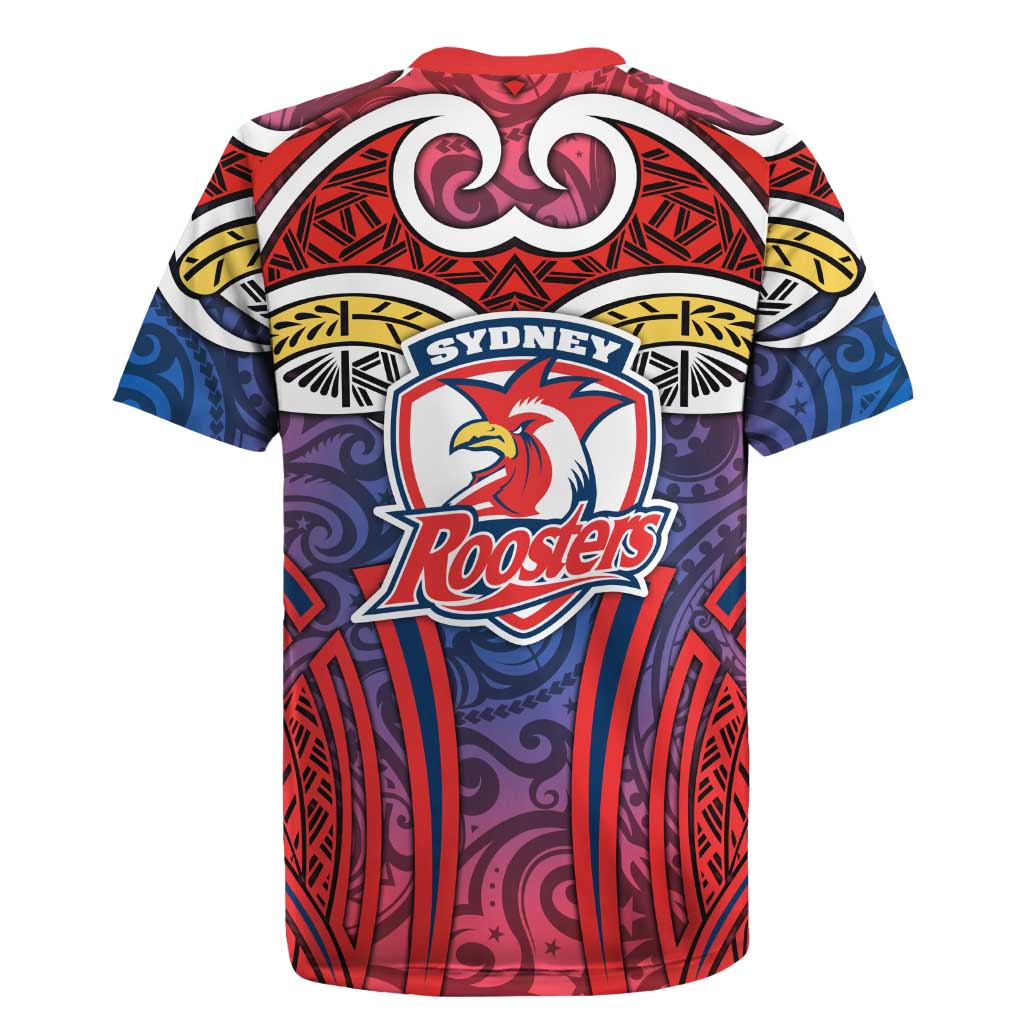 Sydney Roosters Rugby Rugby Jersey Polynesian Tribal Rooster Warrior Red Blue Pattern