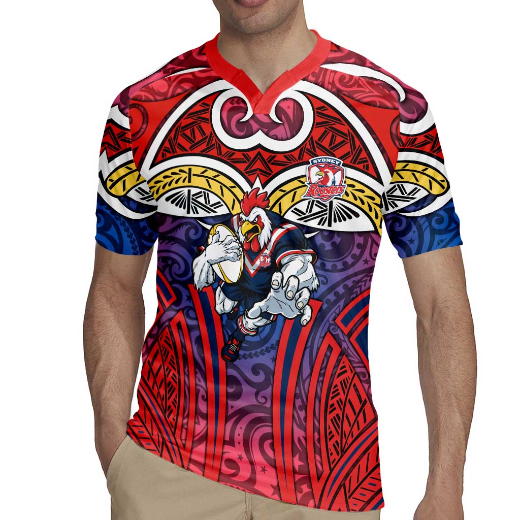 Sydney Roosters Rugby Rugby Jersey Polynesian Tribal Rooster Warrior Red Blue Pattern