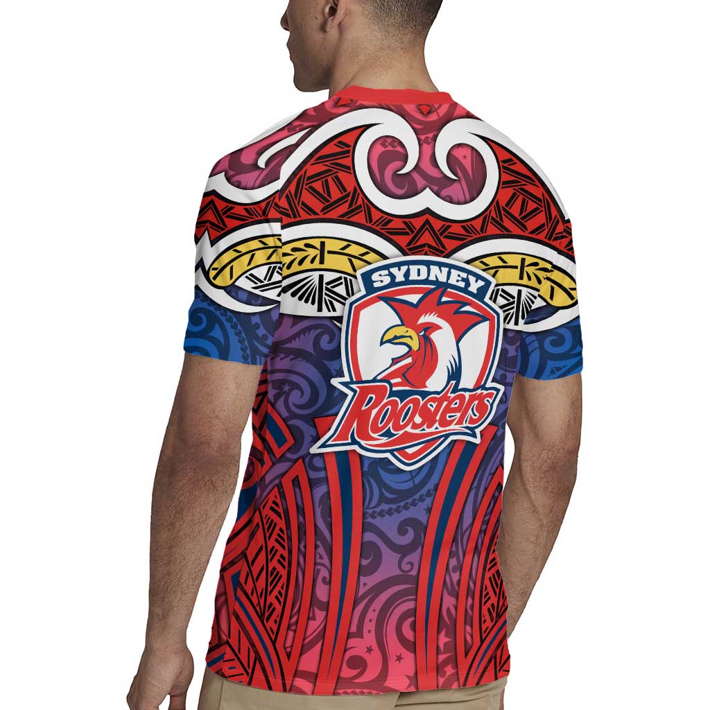 Sydney Roosters Rugby Rugby Jersey Polynesian Tribal Rooster Warrior Red Blue Pattern