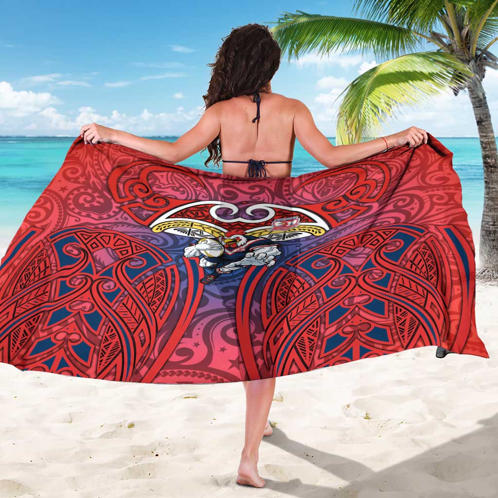 Sydney Roosters Rugby Sarong Polynesian Tribal Rooster Warrior Red Blue Pattern