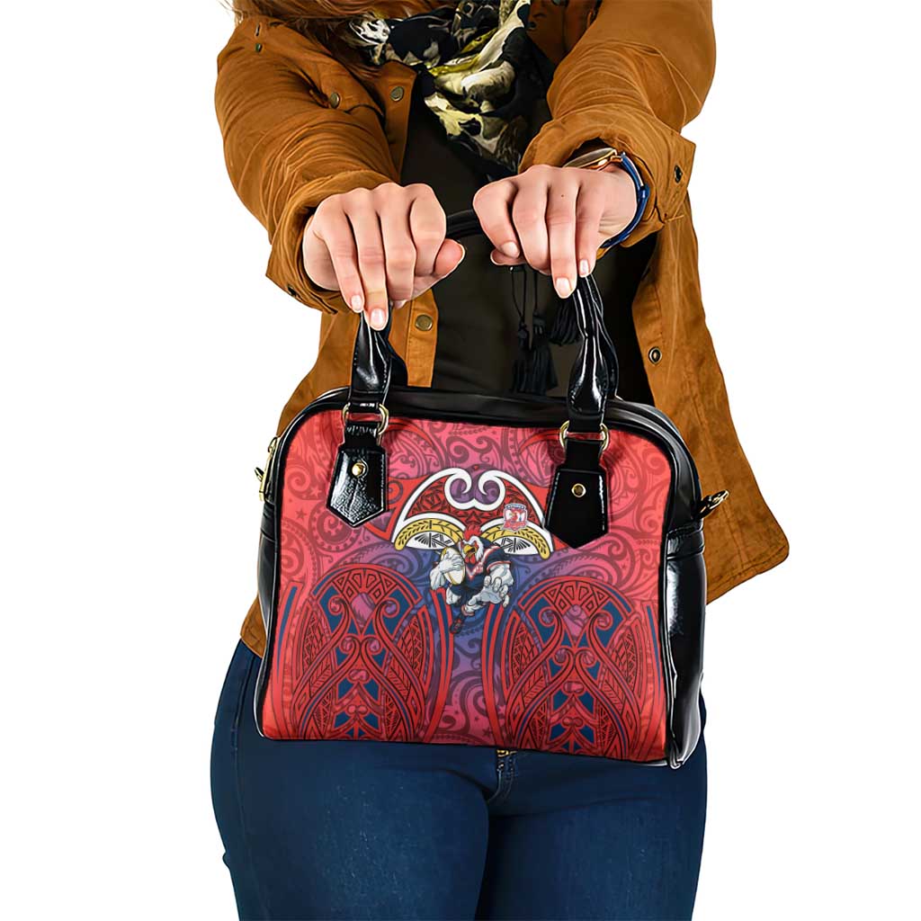 Sydney Roosters Rugby Shoulder Handbag Polynesian Tribal Rooster Warrior Red Blue Pattern