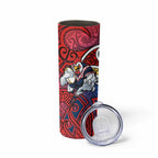 Sydney Roosters Rugby Skinny Tumbler Polynesian Tribal Rooster Warrior Red Blue Pattern