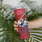 Sydney Roosters Rugby Skinny Tumbler Polynesian Tribal Rooster Warrior Red Blue Pattern