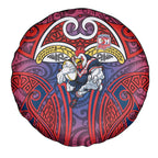 Sydney Roosters Rugby Spare Tire Cover Polynesian Tribal Rooster Warrior Red Blue Pattern