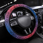 Sydney Roosters Rugby Steering Wheel Cover Polynesian Tribal Rooster Warrior Red Blue Pattern