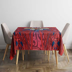 Sydney Roosters Rugby Tablecloth Polynesian Tribal Rooster Warrior Red Blue Pattern