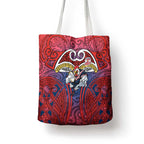 Sydney Roosters Rugby Tote Bag Polynesian Tribal Rooster Warrior Red Blue Pattern