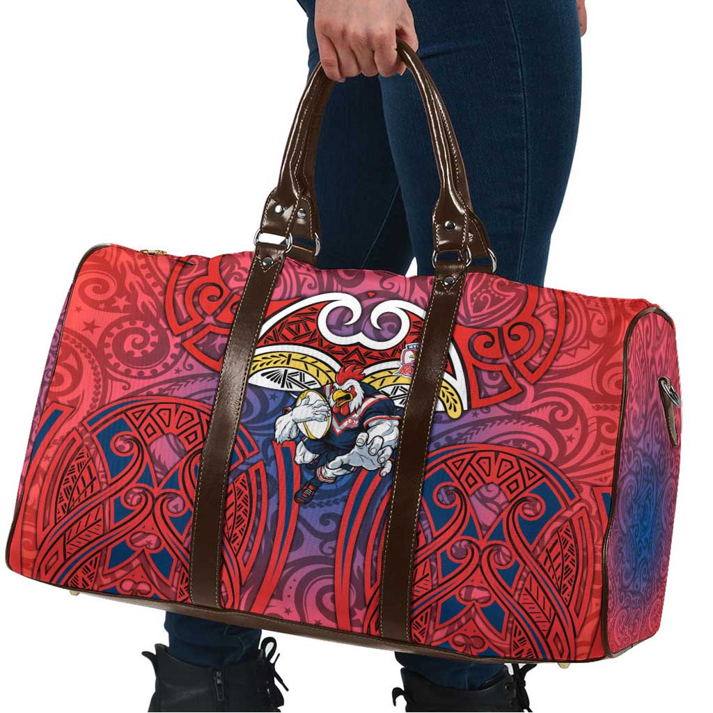 Sydney Roosters Rugby Travel Bag Polynesian Tribal Rooster Warrior Red Blue Pattern