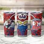 Sydney Roosters Rugby Tumbler Cup Polynesian Tribal Rooster Warrior Red Blue Pattern