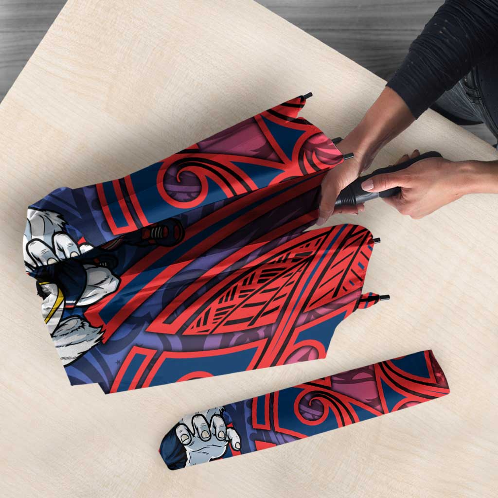 Sydney Roosters Rugby Umbrella Polynesian Tribal Rooster Warrior Red Blue Pattern