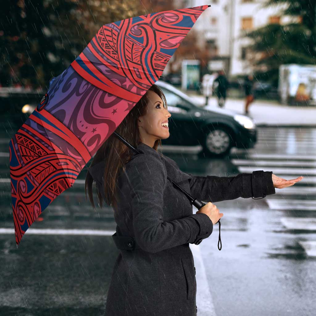 Sydney Roosters Rugby Umbrella Polynesian Tribal Rooster Warrior Red Blue Pattern