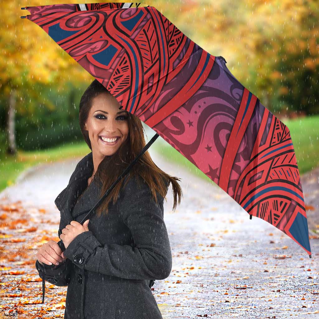 Sydney Roosters Rugby Umbrella Polynesian Tribal Rooster Warrior Red Blue Pattern