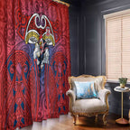 Sydney Roosters Rugby Window Curtain Polynesian Tribal Rooster Warrior Red Blue Pattern