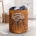 Wests Tigers Rugby Laundry Basket Polynesian Tribal Tiger Warrior Orange Black Pattern